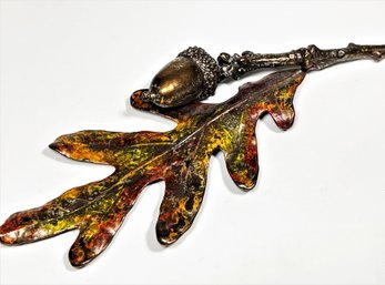 Nature's Creations Maryland, USA Large Leaf Brooch Having Bronze Finish