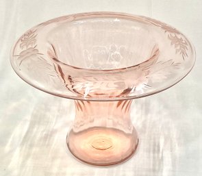 Vintage Lancaster #A1  1/2 Hat Rim Pink Depression Glass Vase