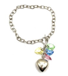 Sterling Silver Chain Linked Charm Bracelet