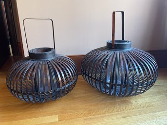 Bamboo Style Lantern Duo