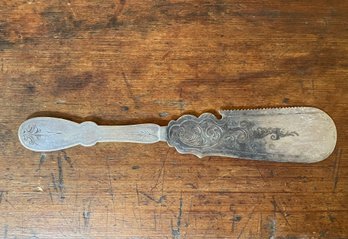 Ford & Tupper Engraved Silver Cake Knife