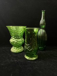 Mid Century EO Brody And Other Green Glass Lot