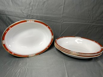 4 Oval Serving Bowls Royal Doulton Sandon H5172  English Fine Bone China 11x8.5'