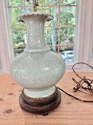 Antique Asian Celadon Vase Lamp