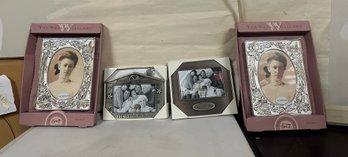 New & Unused 2 Beautiful Silver Plate The Weston Gallery Signature & Two Family Memories Photo Frames. E2- DS