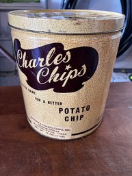 Vintage Charles Chips Tin Canister