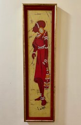 Vintage Framed African Painting Of Woman