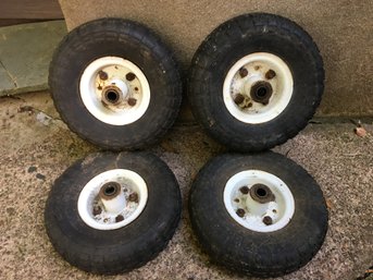 Set Of 4 Used 4.10/3.50-4 Wagon / Handcart  Dolly  Blower Tires & Wheels