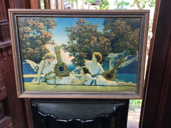 Wonderful MAXFIELD PARRISH Print - THE LUTE PLAYERS - (c) The House Of Art - Hard To Find In Original Frame