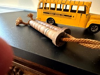 All Metal Hubley School Bus And Vintage Jump Rope