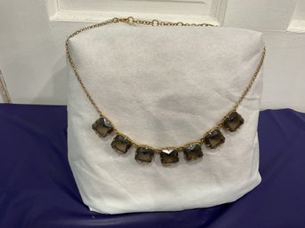 J Crew- Smokey Grey Stone Necklace