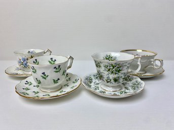 Vintage Cup And Saucer Sets: Aynsley, Briar Rose, And Lambeth (4)
