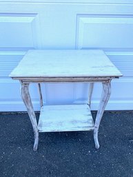 Shabby Chic White Washed Vintage Accent Table