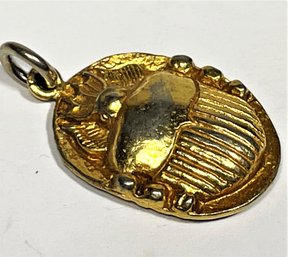 Gold Tone Egyptian Scarab Pendant