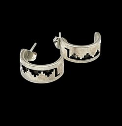 Vintage D. Skeets Navajo Sterling Earrings Huggie Earrings