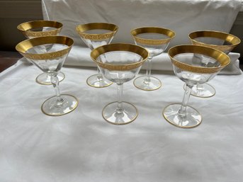 Genuine Gold Rimmed Martini & Coupe Glasses