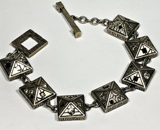 Designer Pyramid Shaped Link Bracelet Having Rhinestones