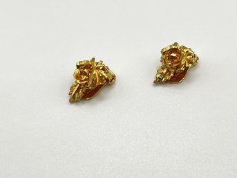 Coro Signed Goldtone Vintage Clip-on Earrings