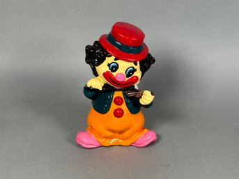 Vintage Hard Plastic Clown With Violin Piggy Bank