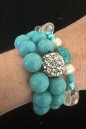 Trio Of Turquoise Beaded Bracelets