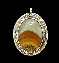 Sterling Silver Smooth Agate Stone Pendant