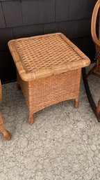 Cape Charles Side Table 21wX22hX21d Wicker Rattan  Vintage Pier 1 Only Indoor Use Like New Lot 2