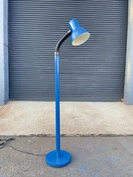 Vintage Blue Gooseneck Floor Lamp