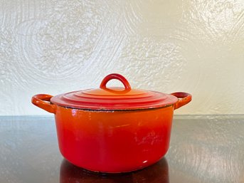 Vintage Le Creuset Flame Enamel Pot