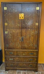 Vintage Rare Chinoiserie Asian Drexel Heritage Armoires Cabinet