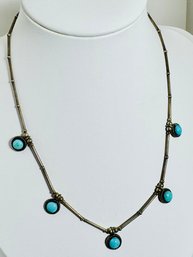 VINTAGE STERLING SILVER AND TURQUOISE NECKLACE