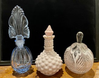 Trio Of Vintage Glass Perfume Bottles