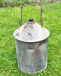 A Vintage Galvanized Steel Oil Can