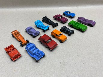Vintage Tootsie Toys. (13) Dragsters, Cars, Racing Cars, Jeep, Convertibles, Plus.