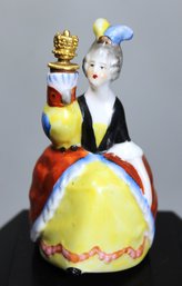 Antique German Porcelain Figural Perfume Bottle Woman With Parrot