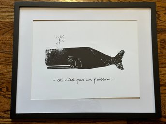Folk Art Whale Print, Framed