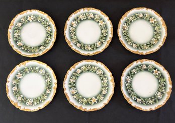 Set Of 6 Antique T&V Limoges China For Greenleaf And Crosby 7.25' Dishes