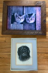 Dog Drawing And Cat Print