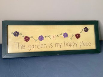 'the Garden Is My Happy Place' Framed Needlepoint