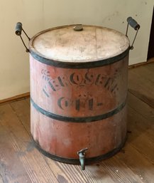 Antique Primitive Wood Firkin Kerosene Oil Bucket