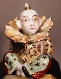Antique Japanese Porcelain Perfume Bottle Of A Boy Clown
