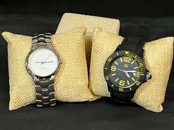 Two Watches - 40Nine Sport Watch And Silver Stainless Japan  - Need Batteries