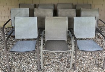 Eleven Stacking Metal Patio Chairs