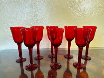 Handblown Red Glass Stemware, 8 Pcs. (2 Of 3)