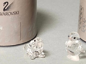 Swarovski Crystal Beaver & Duck Figures With Original Boxes