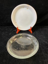 2 Piece Glass And Lenox Ceramic Plate Collection