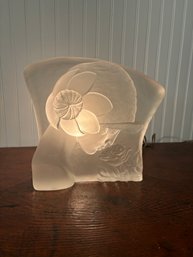 Vintage Beth Weissman Illuminated Glass Lady Face 1980s