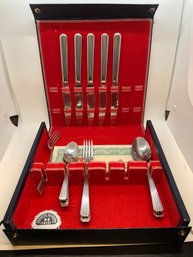 Partial Silverware Set In Felt Lined Box