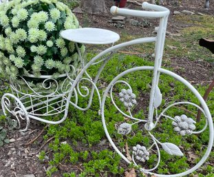 Bicycle Garden Art With Faux Floral