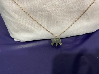 J Crew - Grey Elephant With Gold Chain