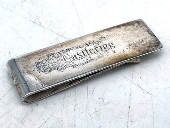A Vintage Sterling Silver Money Clip By Tiffany & Co, Engraved Castlerigg